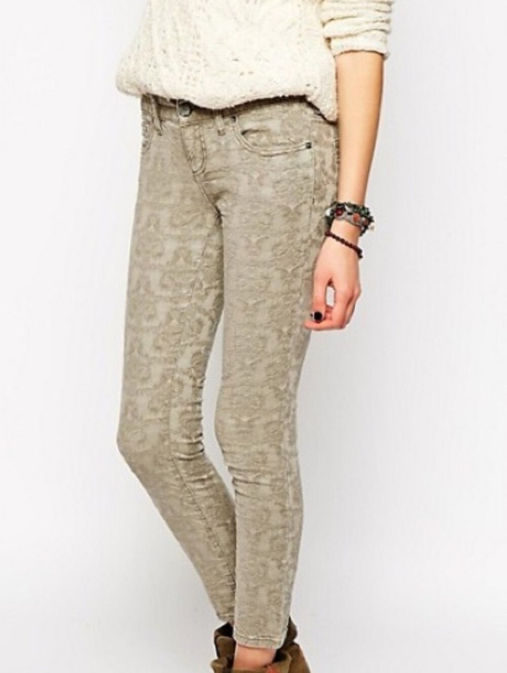 Free People 'Textured Jacquard Skinny Jeans Size 27